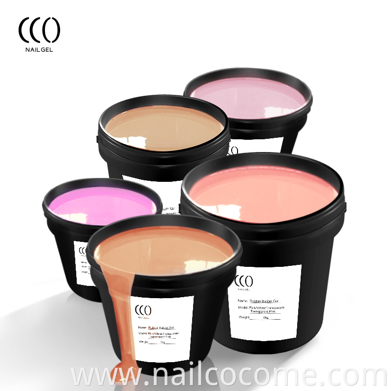 CCO nail supplies new formula rubber base nude builder uv gel in a bottle and jar professional nail product free samples